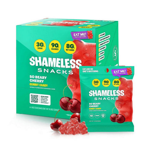 Shameless Snacks, Beary Cherry Gummy Candy, 6 Count Shameless Snacks