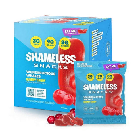 Shameless Snacks, Wunderlicious Whales Gummy Candy, 6 Count Shameless Snacks