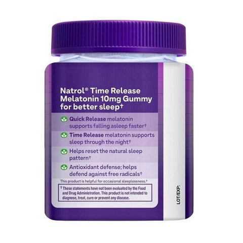 Natrol, Melatonin Gummies Time Release Strawberry, 10 Mg, 35 Count Natrol