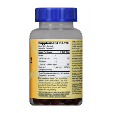 Foster And Thrive, Extra Strength Vitamin B-12 Gummies Raspberry, 3000 Mcg, 60 Count Foster And Thrive