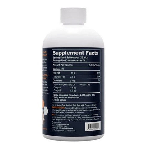 Health Logics, Organic Pumpkin Seed Oil, 360 Ml Health Logics