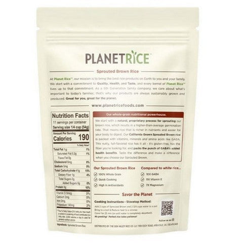 Planet Rice, Sprouted Brown Rice, 22 Oz (Case Of 6) Planet Rice