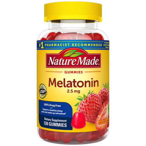 Melatonin Adult Gummies Strawberry 130 Gummies by Nature Made