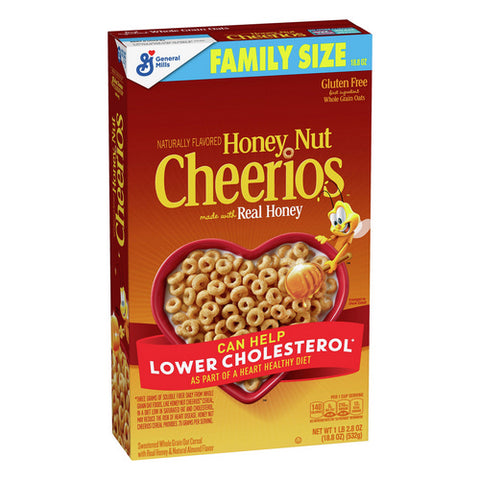 Gluten Free Family Size Honey Nut Sweetened Whole Grain Oat Cereal 18.8 Oz (Case Of 14) by General Mills