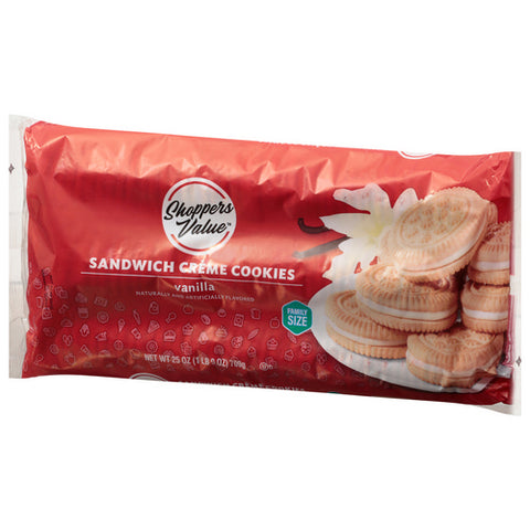 Sandwich Creme Cookies Vanilla 25 Oz (Case Of 9) by Shoppers Value