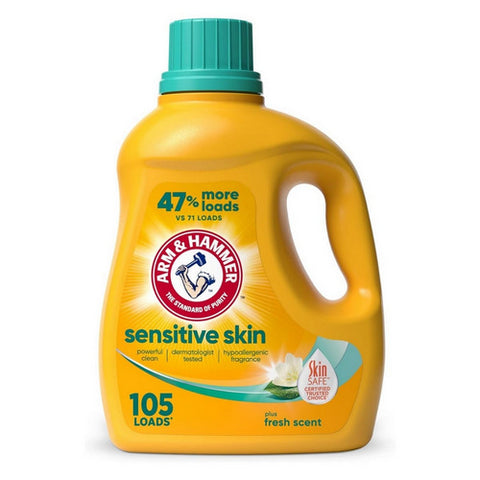 Sensitive Skin Plus Fresh Scent 105 Loads Liquid Laundry Detergent 105 Oz (Case Of 4) by Arm & Hammer
