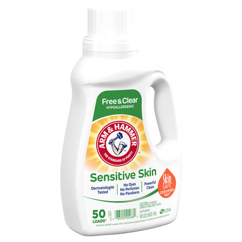 Sensitive Skin Free And Clear 50 Loads Liquid Laundry Detergent 50 Oz (Case Of 8) by Arm & Hammer