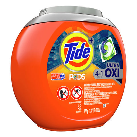 Original Ultra Oxi 4 In 1 Pods Scent Laundry Detergent 32 Count (Case Of 4) by Tide