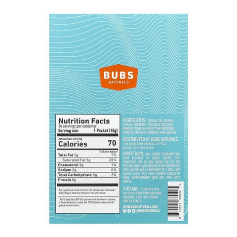Bubs Naturals, Halo Creamer MCT Oil Powder, 14 Count