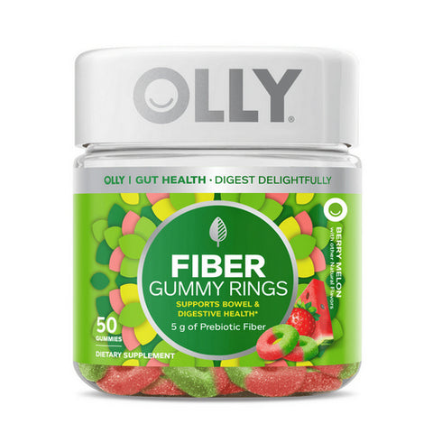 Fiber Gummy Rings Supplement Berry Melon Flavor 50 Count (Case Of 1) by Olly