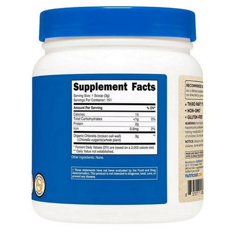 Nutricost, Organic Chlorella Powder, 1 Lb Nutricost