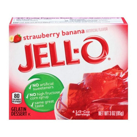 Jello Strawberry Banana Gelatin Dessert Mix 3 Oz (Case Of 24) by Jell-O