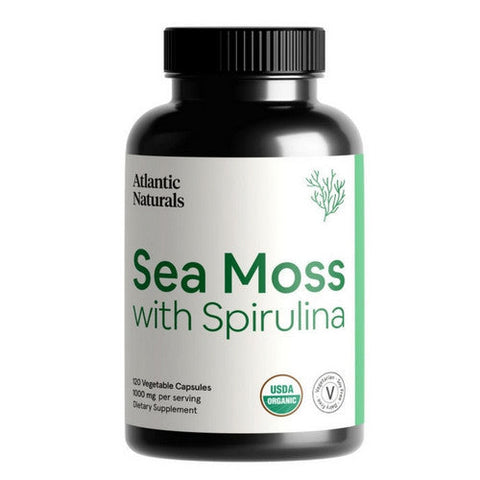 Atlantic Naturals, Organic Sea Moss with Spirulina, 1000 Mg, 120 Capsules