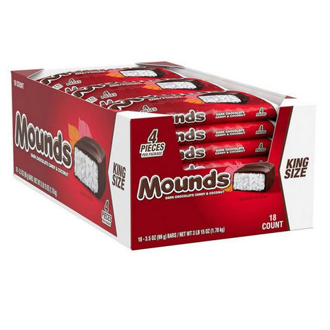 Mounds Dark Chocolate And Coconut King Size Candy Bar 3.5 Oz (Case Of 18) by The Hershey Company