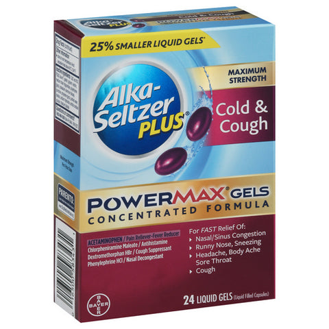 Cold And Cough Maximum Strength Power Max Liquid Gels 24 Count (Case Of 3) by Alka-Seltzer