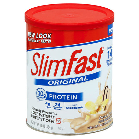 Original Meal Replacement Shake Powder French Vanilla 12.83 Oz (Case Of 3) by Slim Fast