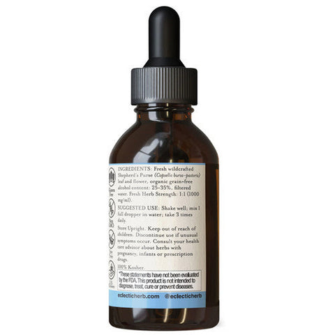 Eclectic Herb, Shepherd's Purse, 2 Oz with Alcohol