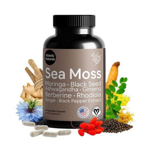 Atlantic Naturals, Sea Moss Moringa Black Seed Ashwagandha, 60 Capsules