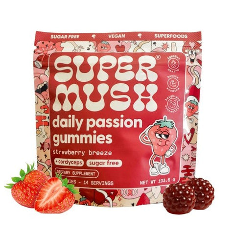 Daily Passion Mushroom Strawberry Breeze 28 Count by SuperMush