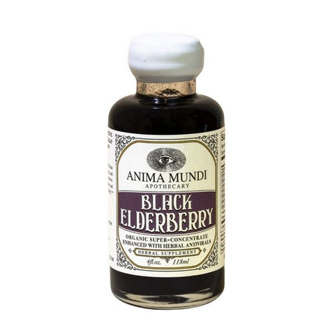 Black Elderberry Syrup Organic Antivirals 4 Oz by Anima Mundi Apothecary