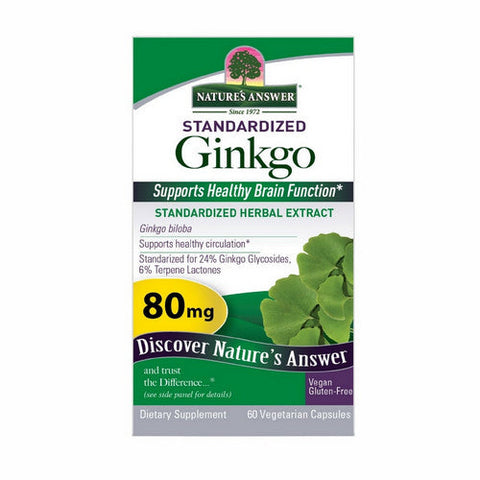 Nature's Answer, Ginkgo Standardized, 80 Mg, 60 Veg Caps Nature's Answer