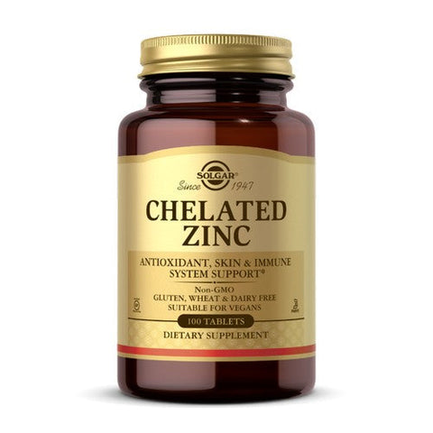Solgar, Chelated Zinc Tablets, 100 Tabs