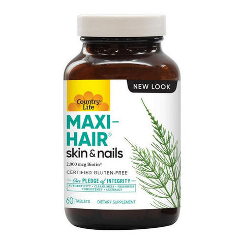 Country Life, Maxi Hair Skin And Nails, 2000 Mcg, 60 Tabs Country Life