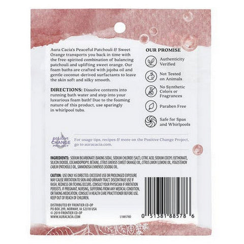 Aura Cacia, Aromatherapy Foam Bath, Patchouli/Orange 2.5 oz
