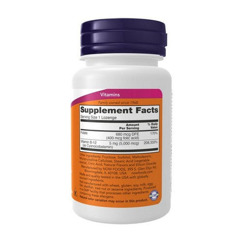 Now Foods, Vitamin B-12, 5,000 Mcg, 60 Lozenges Now Foods