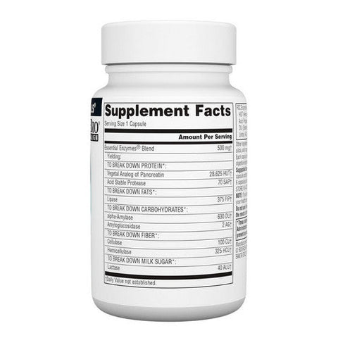 Source Naturals, Daily Essential Enzymes, 500 mg, 60 Caps