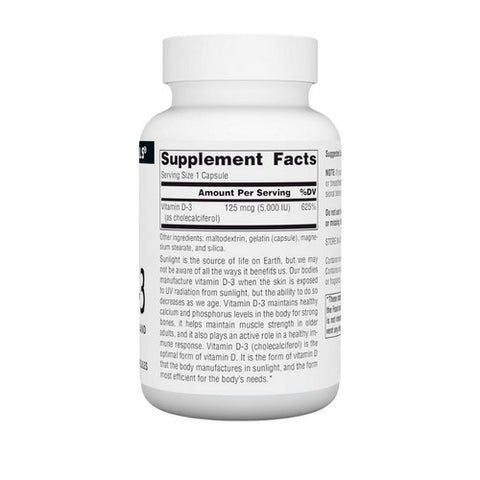 Source Naturals, Vitamin D-3, 5000 IU, 120 Caps Source Naturals
