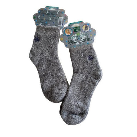 Earth Therapeutics, Socks Aloe Infused Grey, 1 Pair