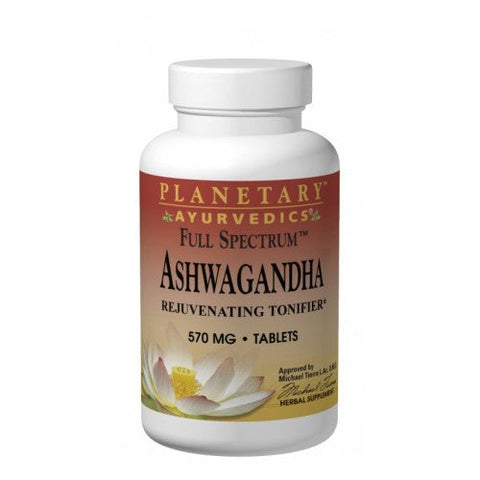 Planetary Ayurvedics, Ashwagandha  Full Spectrum, 570 mg, 120 tabs Planetary Ayurvedics