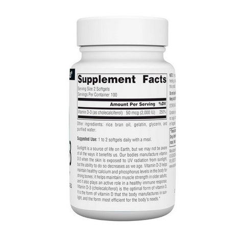 Source Naturals, Vitamin D-3 1000 IU, 200 softgels Source Naturals