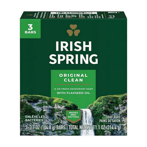 Irish Spring, Deodorant Soap Bars Original Clean, Count of 3 (3.7 Oz) Irish Spring