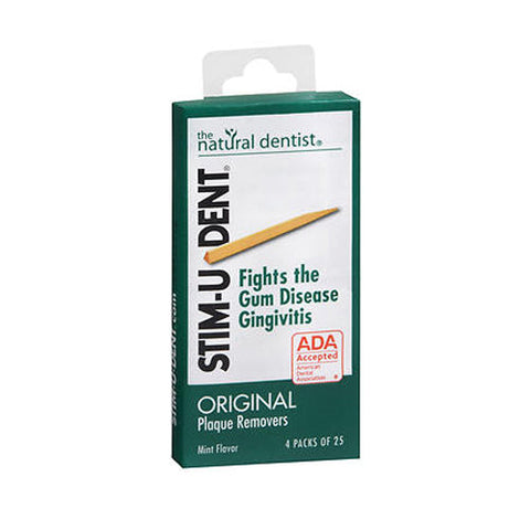 Stim-U-Dent, Plaque Removers, Mint 100 each (4 packs of 25 )