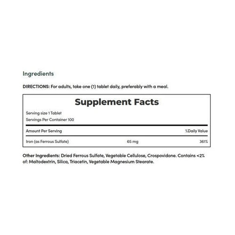 Nature's Bounty, Iron, 65 Mg, 100 Tablets Nature's Bounty
