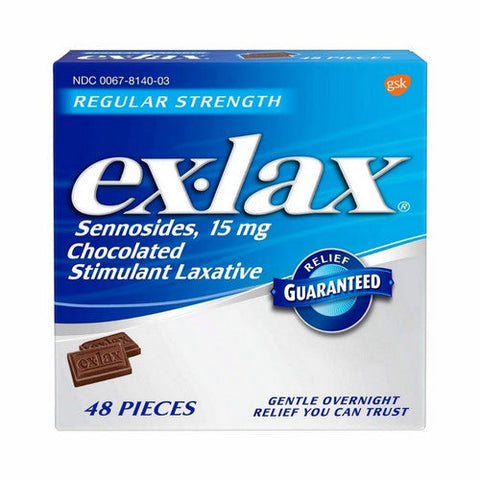 Novartis Consm Hlth Inc, Ex-Lax Chocolated Stimulant Laxative Pieces Regular Strength, Box Of 1
