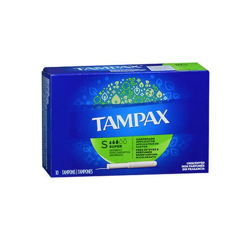 Tampax, Tampons Super Absorbency Unscented, 10 Count Tampax